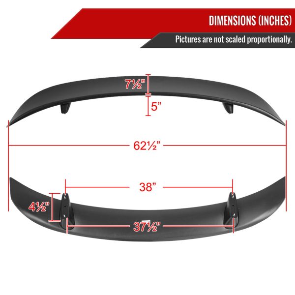 2011-2023 Dodge Charger Black ABS R T Daytona OE-Style Rear Spoiler Wing For Sale - Image 2