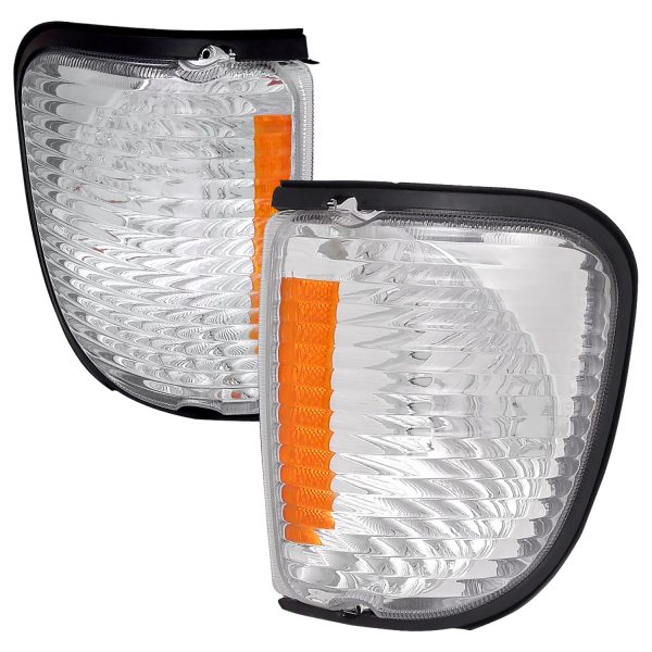 1992-2007 Ford E-Series Econoline Corner Lights Amber Reflectors Chrome Clear Hot on Sale