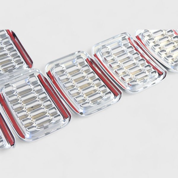 2021-2025 Jeep Grand Cherokee L Grille Overlay Chrome 8Pcs ABS Plastic Online now - Image 4