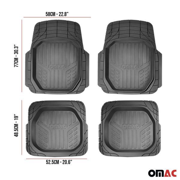 2009-2019 Ford Flex Semi-Custom fit Floor Mats Liner All Weather 3D Black Waterproof 4Pcs Fashion - Image 4